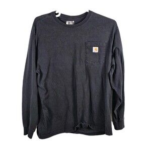 Carhartt Shirt Men's Large Black Long Sleeve Work Shirt